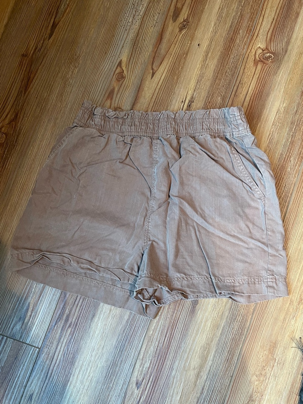 BE COOL High-Waist Elastic Waist Brown Casual Shorts